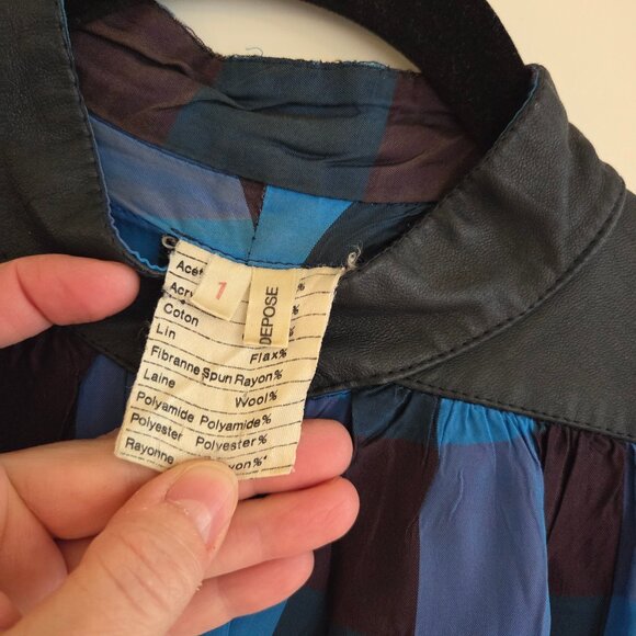 Vintage Blouse Leather colar and Wrist TOTALY 80'' . - Picture 7 of 13